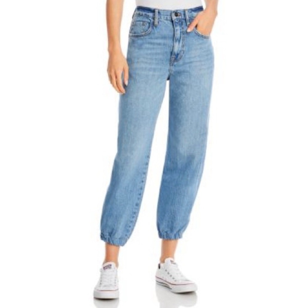 FRAME Denim Le Lounge High Rise‎ Relaxed Cropped Jogger Jean Chill Blue 26